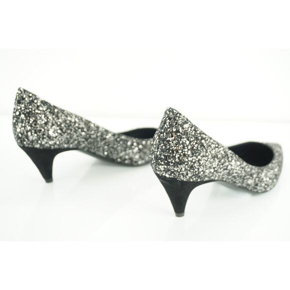 Saint Laurent Charlotte 55MM Black Glitter Pointy Toe Pump  YSL - Picture 5 of 12